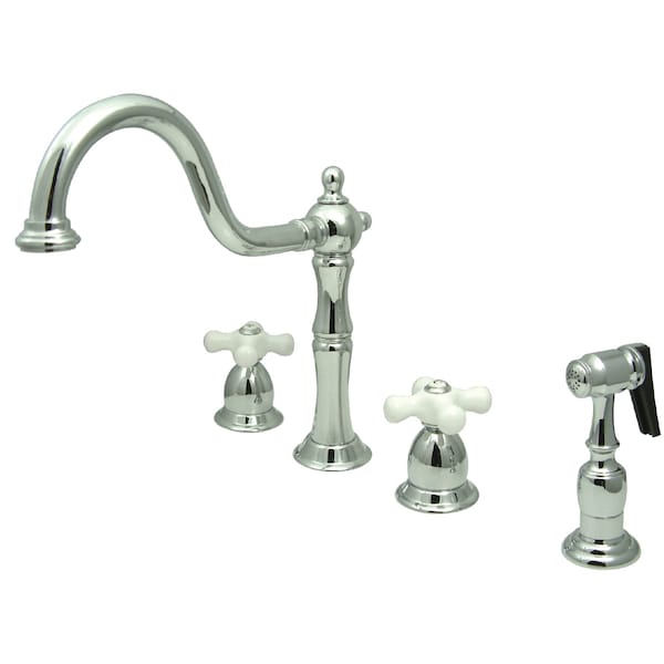 Kingston Brass Widespread Kitchen Faucet, Polished Chrome KB1791PXBS - main